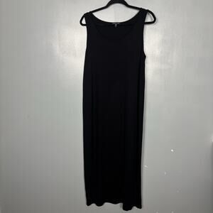 EILEEN FISHER Women’s Black Long Dress Date Small Plain Basic Mom Sleeveless